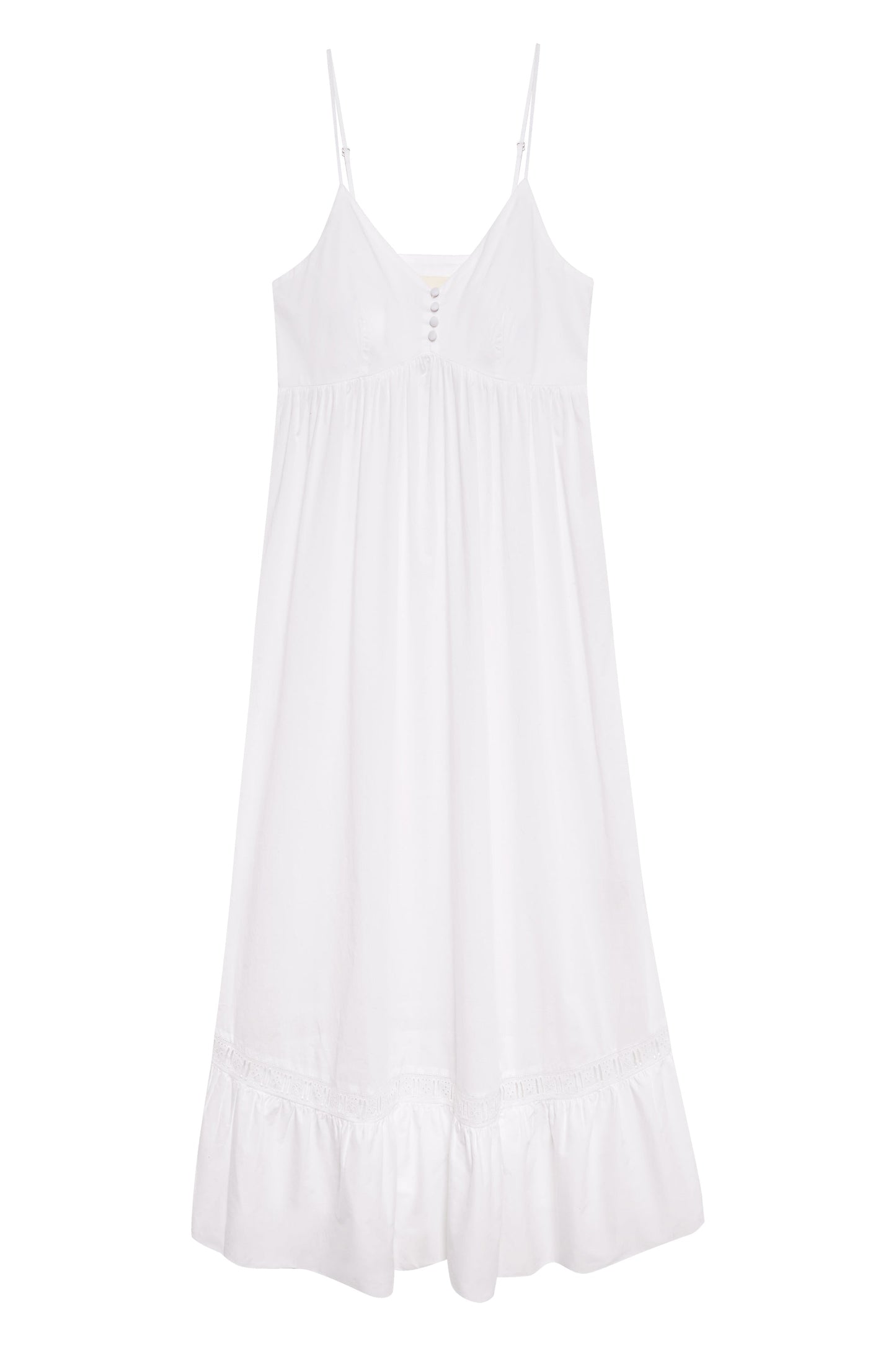 Airy Poplin Midi Dress  - White