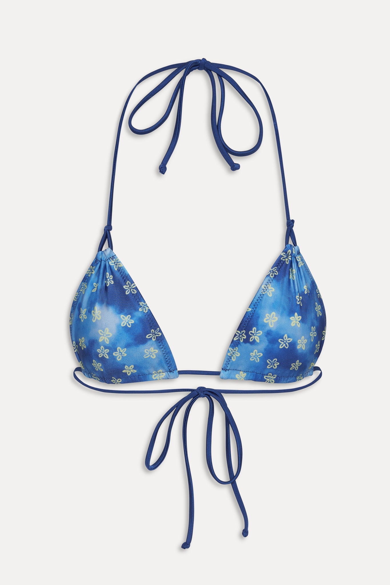 Ari Satin Triangle Bikini Top - Cosmic Bloom