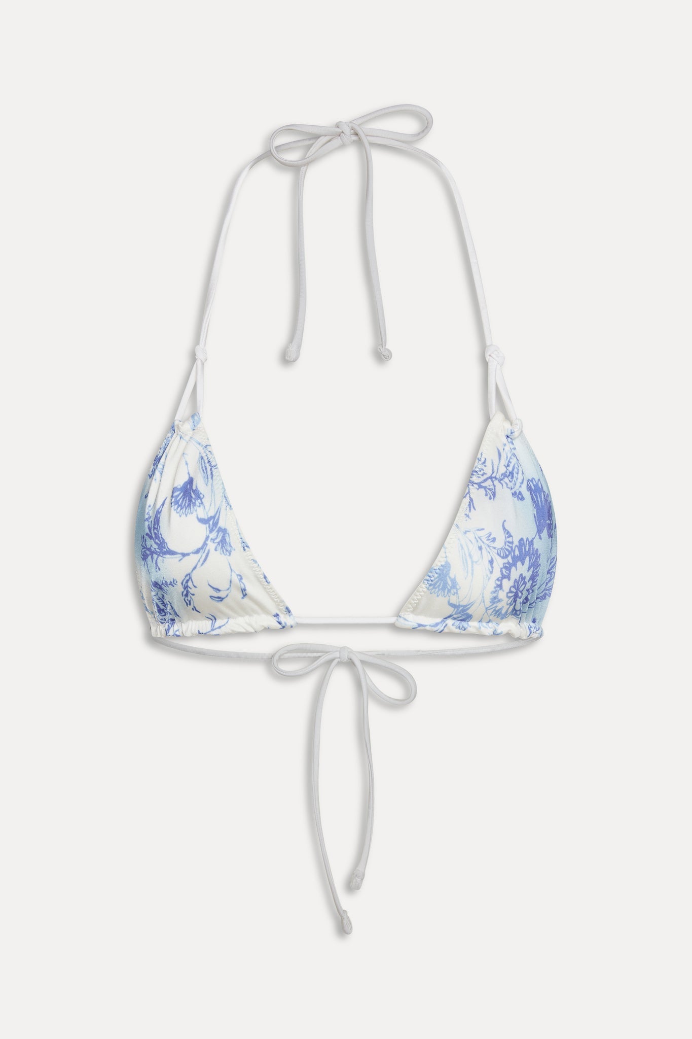 Ari Satin Triangle Bikini Top - Fleur de Bleu