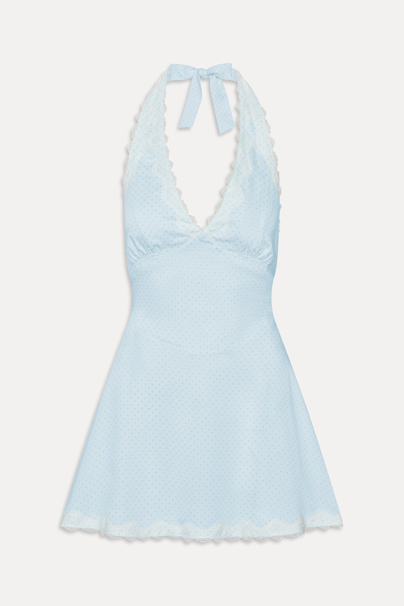 Audrey Satin Mini Dress - Sweet Pea Blue