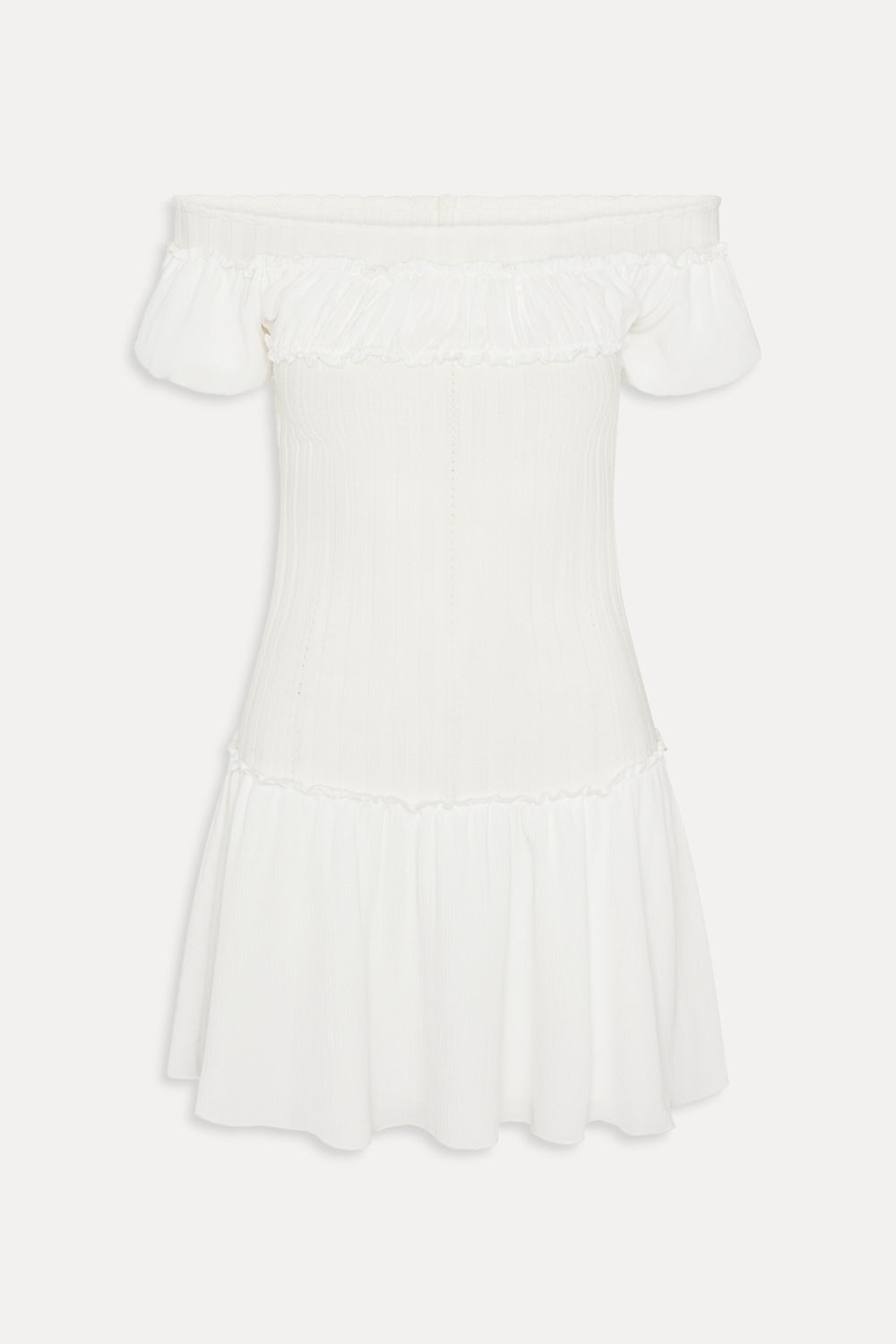 Aura Off The Shoulder Mini Dress - Coconut Cream