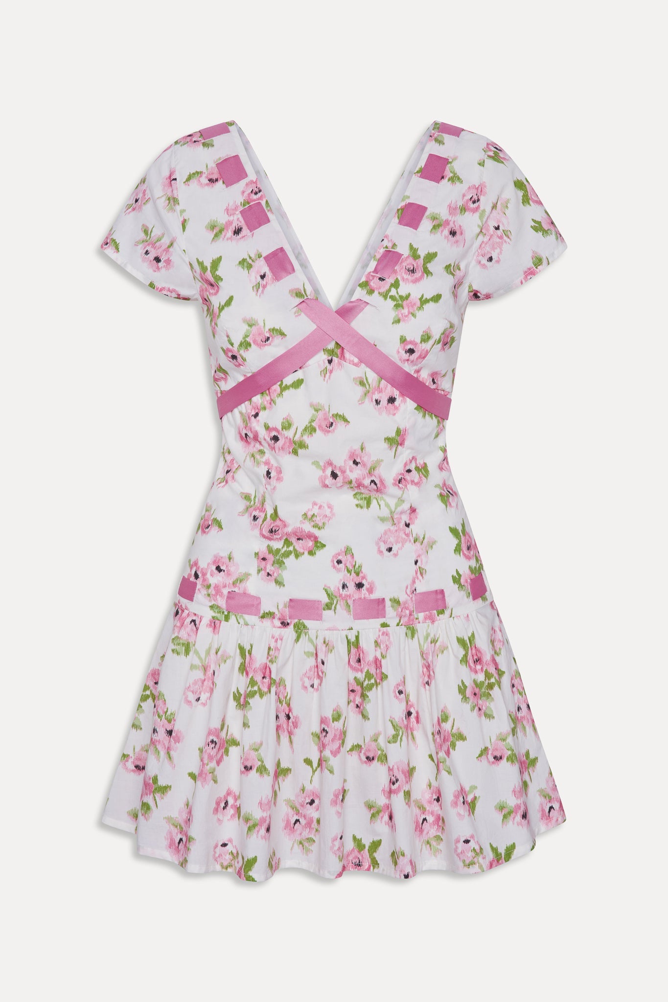 Belladonna Cotton Floral Mini Dress - Rosebush