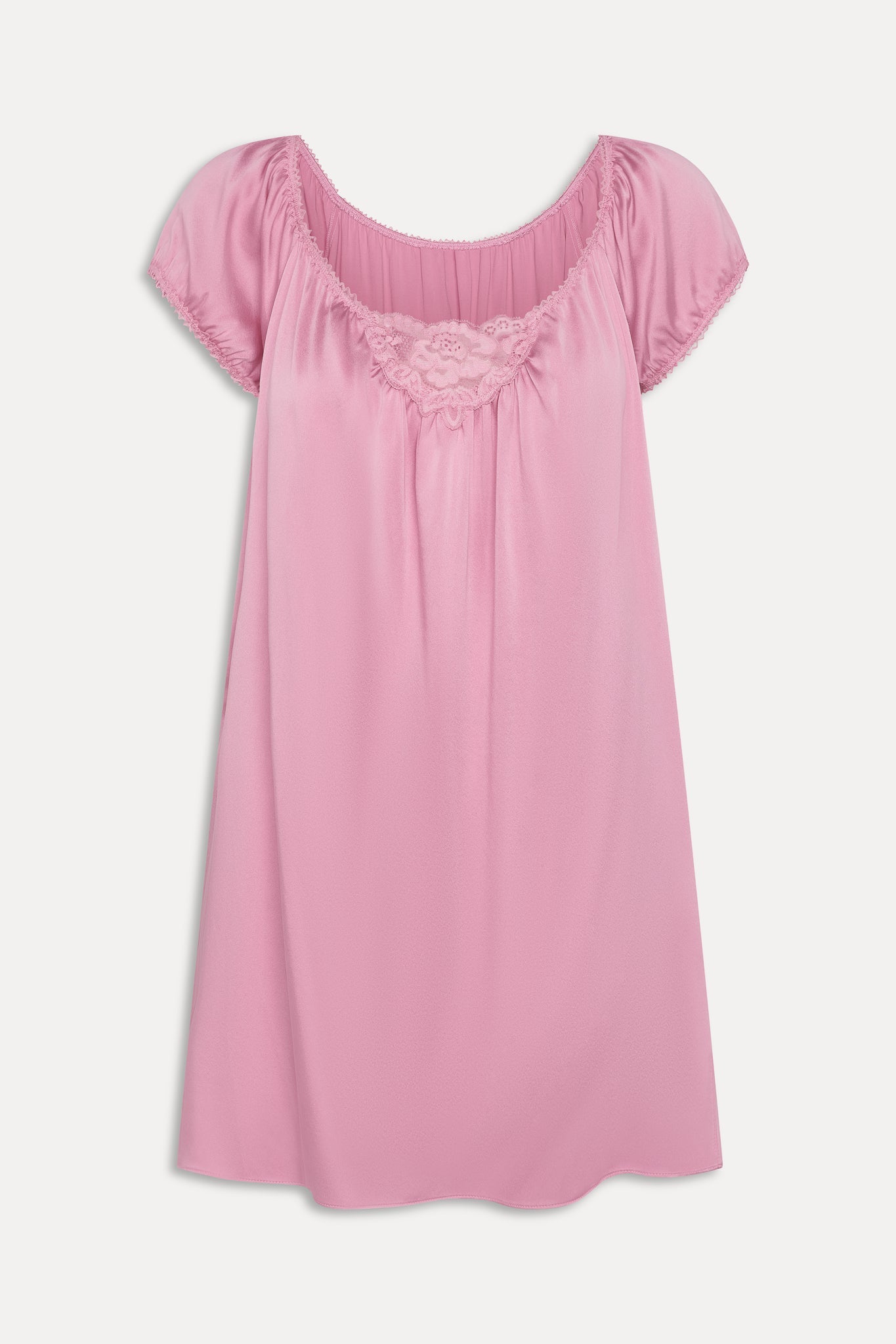 Bo Silk Babydoll Dress - Sunset Pink
