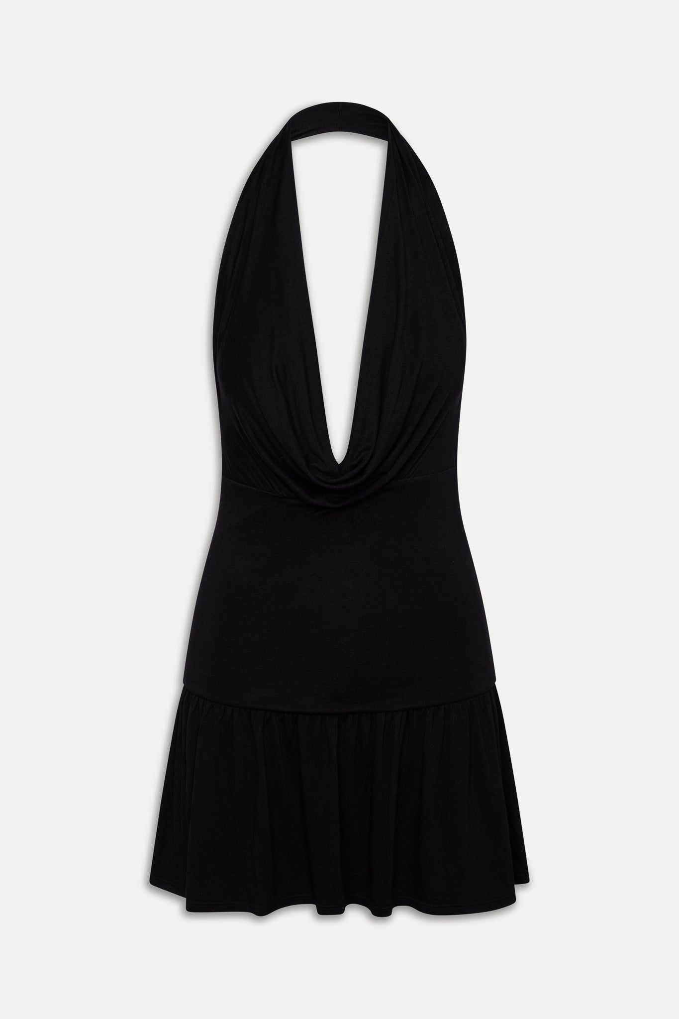 Bowery Cowl Neck Mini Dress - Black