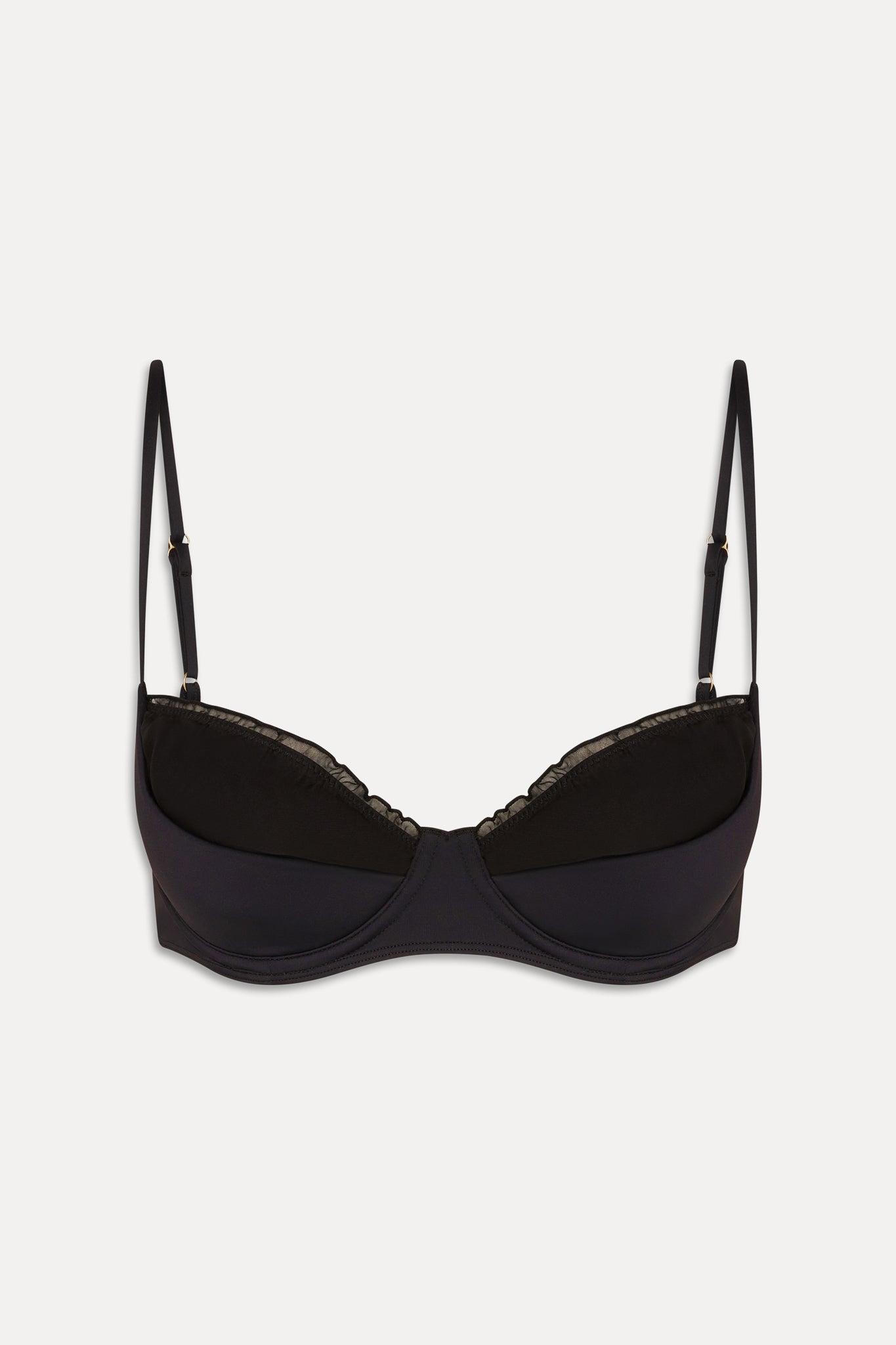 Austin Ruffle Underwire Bikini Top - Black