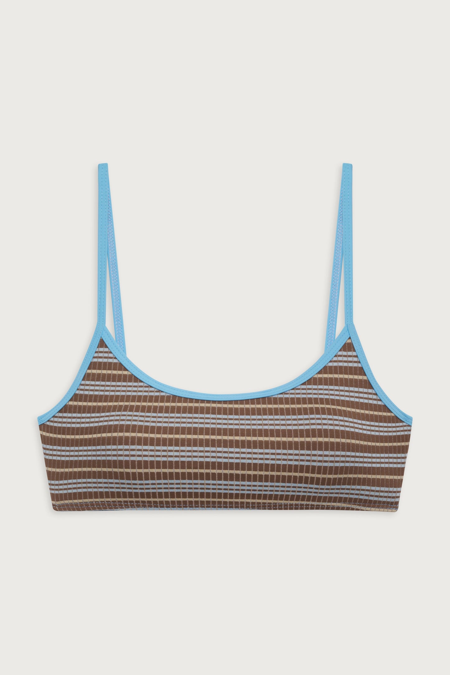 Bay View Striped Bralette Bikini Top - Ocean Stone