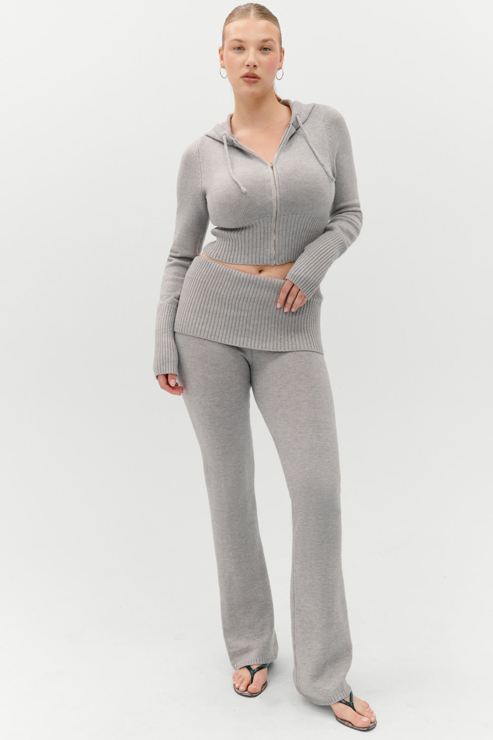 Aimee Knit Pants - Rain Cloud