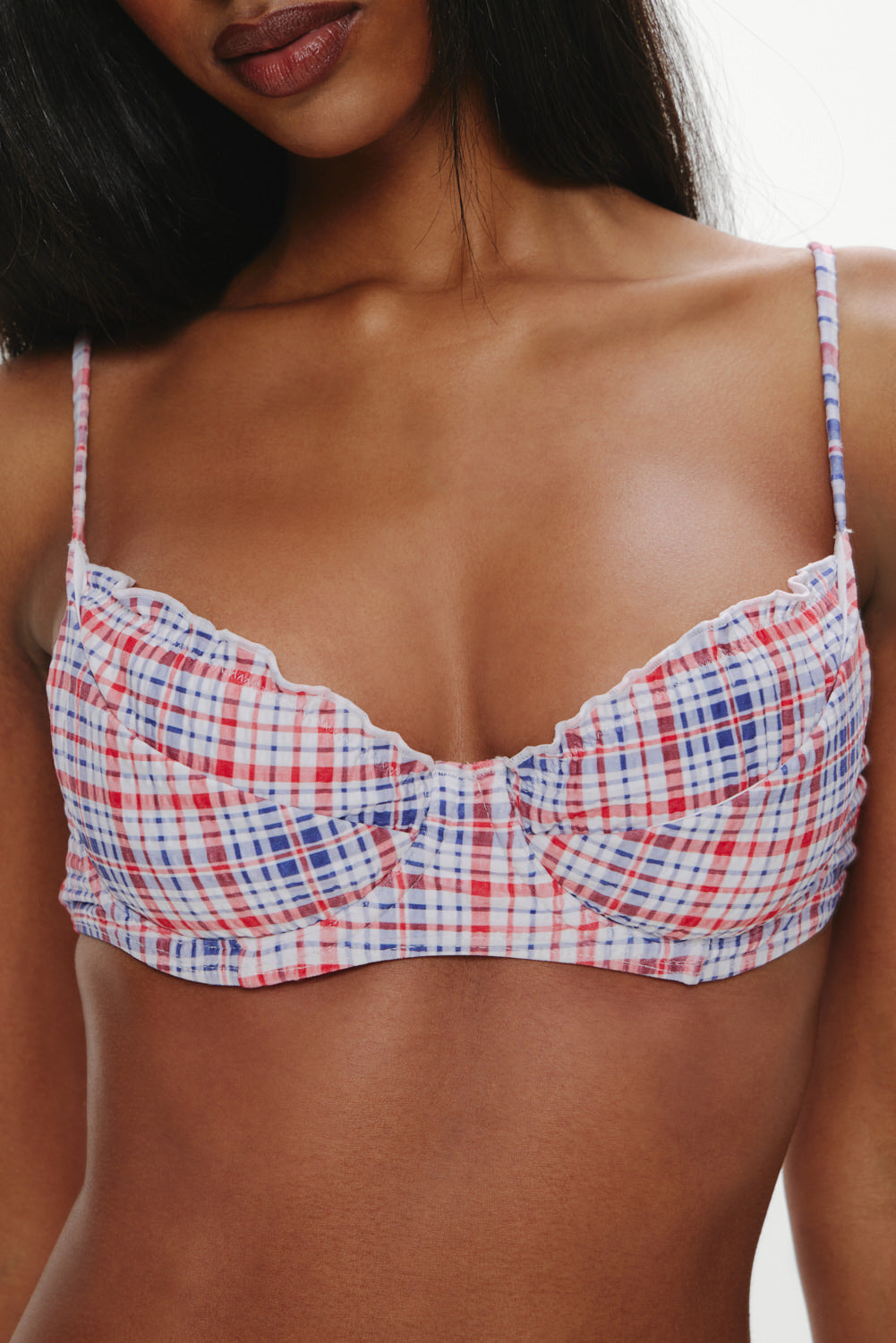 Austin Underwire Bikini Top - Americana Plaid